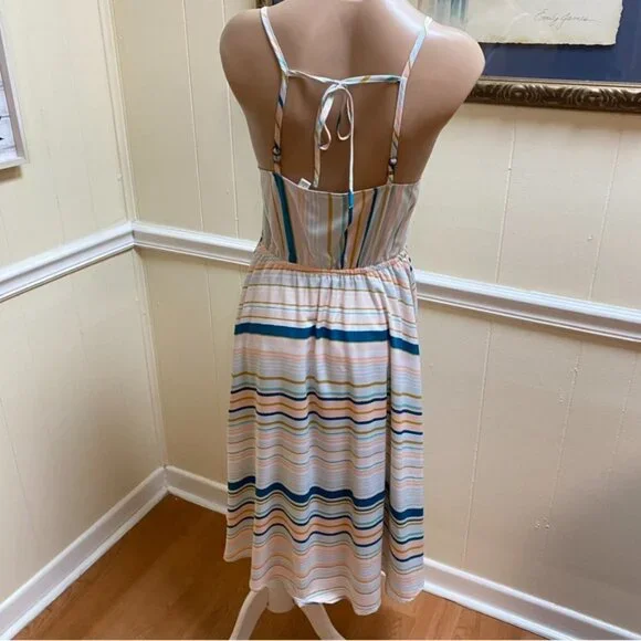 LC Lauren Conrad | Swept Ashore Pastel Beach Midi Dress | Size 6 - Picture 7 of 9